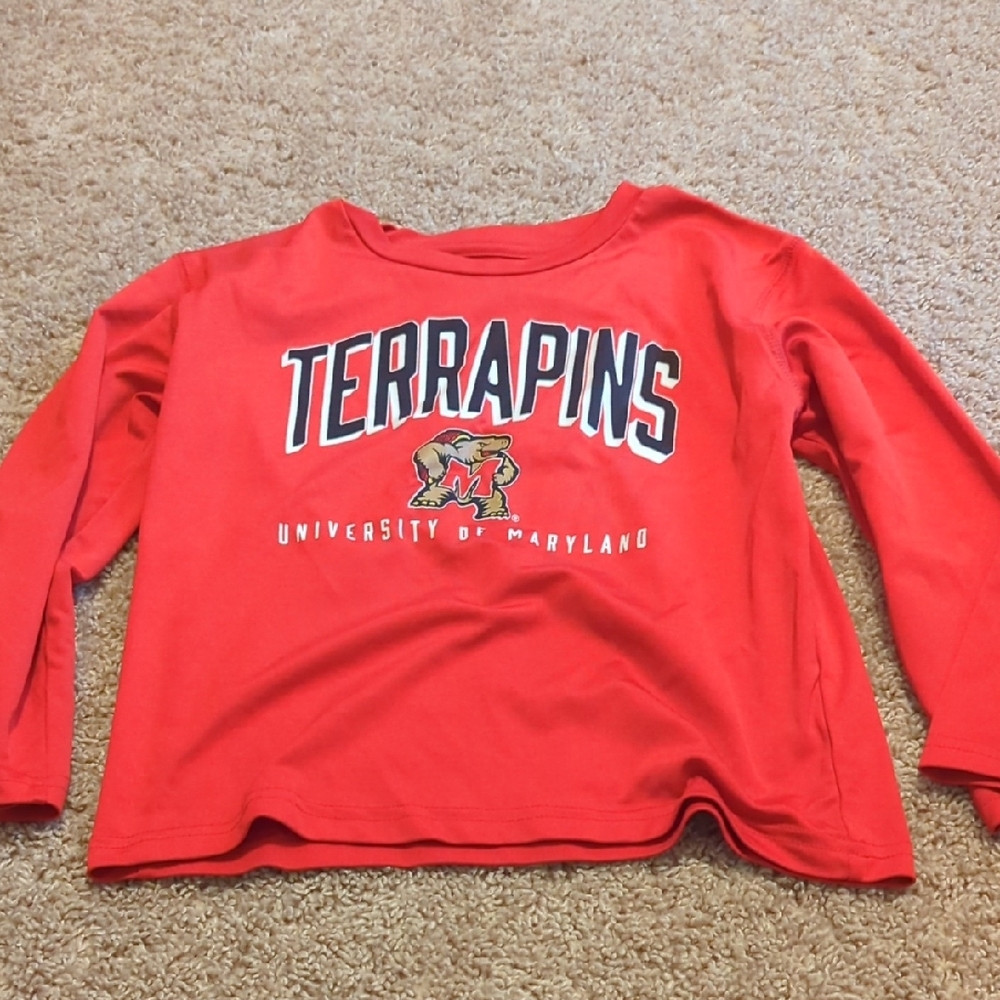 Terrapins Kids Red Long Sleeve Shirt